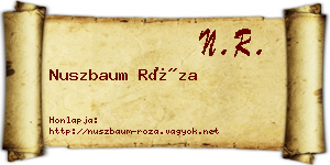 Nuszbaum Róza névjegykártya